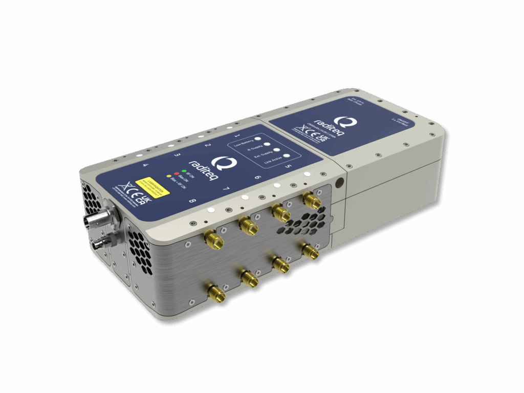 RadiLink RF Optical Link – compact device for CISPR 25 testing with fiber-optic ports and rugged design